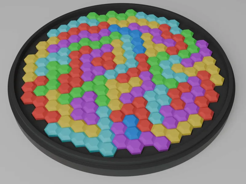 Hex Puzzle Box - Circle