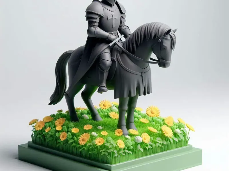 3941  Dark Knight on Horse – 3D Printed Statue  STL