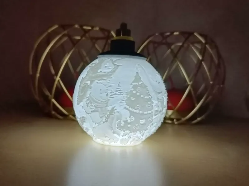 Winnie Puuh Lithophan Weihnachtskugel
