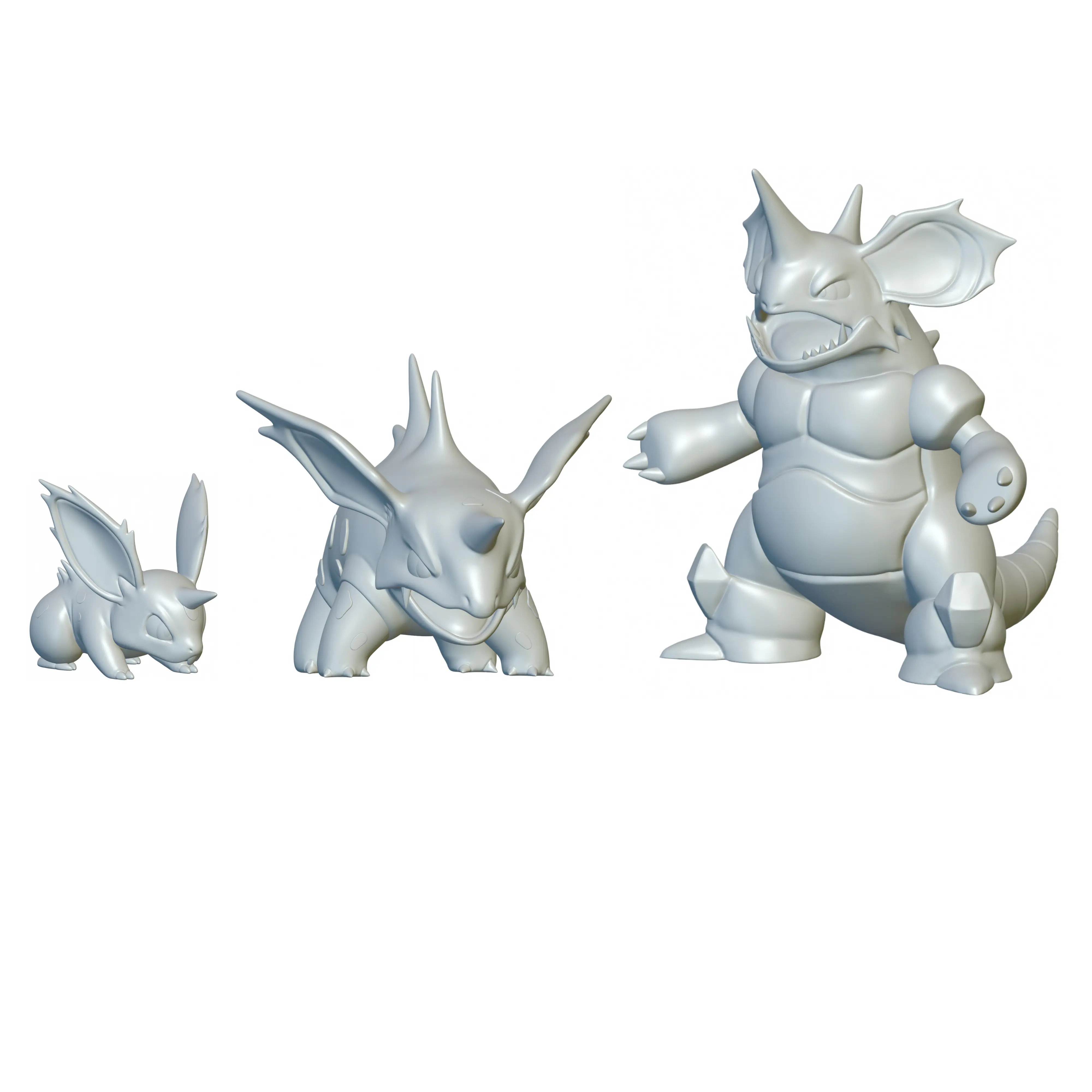 Pokemon Nidoran & Nidorino & Nidoking (#32 & #33 & #34) | 3D models ...