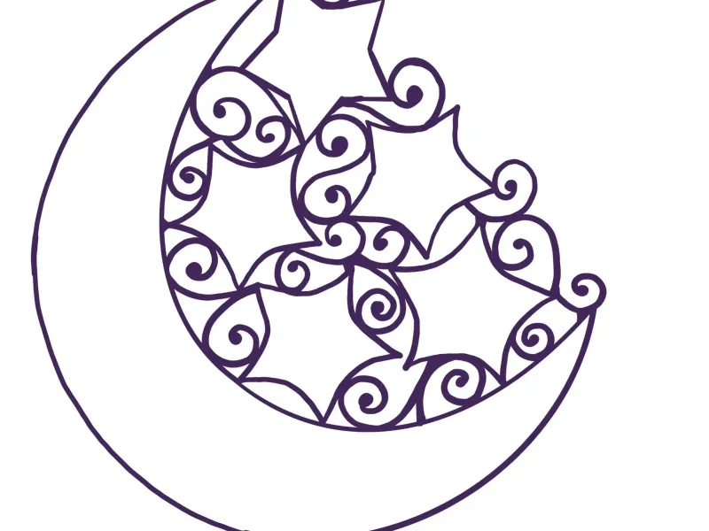Moon and Star Faux Stained Glass Frame
