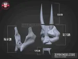 Neon White Game Mask - Japanese Kitsune Cosplay Halloween-7