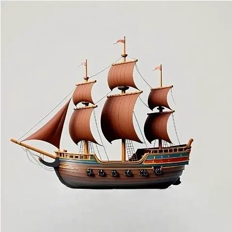 3201 Pirate Sailing Ship with Cannons  Style Minimalist STL