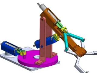 Pneumatic arm with syringes