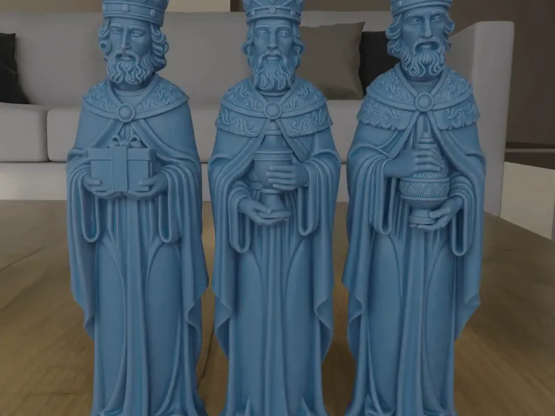 Three Wise Men Magi Nativity Scene STL 3D Print Model