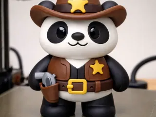 Sheriff Panda – Wild West Cute Animal – Easy Print Figurine