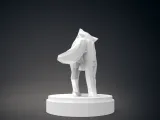 LOW POLY WOLF STATUE-6