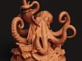 Kraken Attacking Ship Statue | Giant Octopus Sea Monster-4