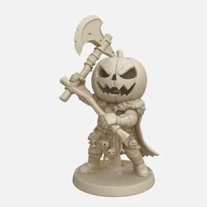 Pumpkin barbarian Miniature – 3D Printable D&D Character