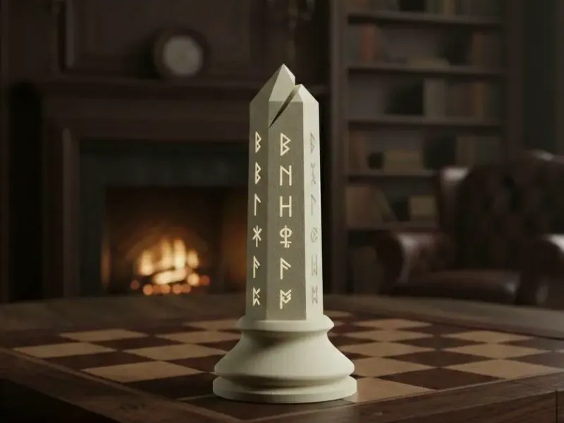 Bishop chess piece - Rune of Knowledge - Sharp Crystal
