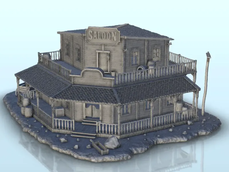 Large corner saloon with terraces - Terrain scenery West Old