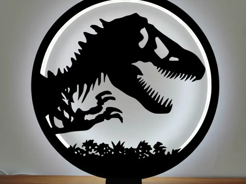 🦖💡 Jurassic Park Ring Lamp Light Art