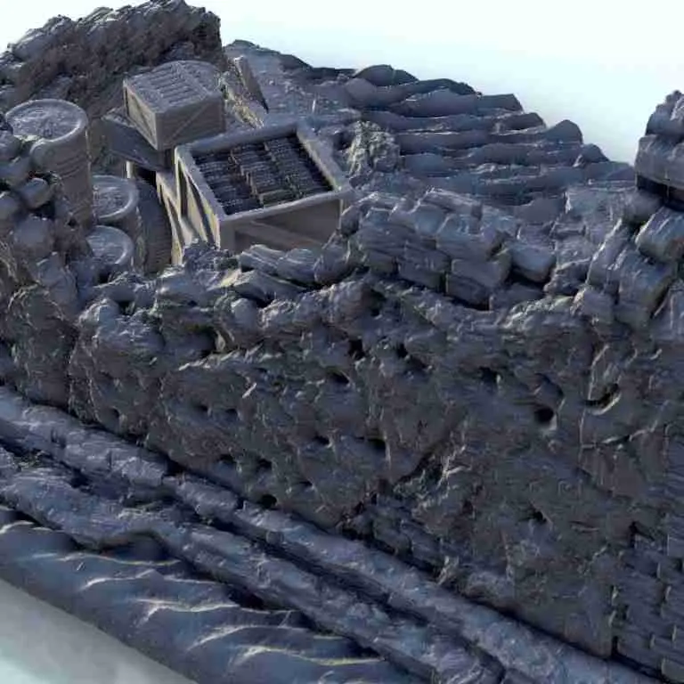 Desert ruins with weapons cache - miniatures scenery modern