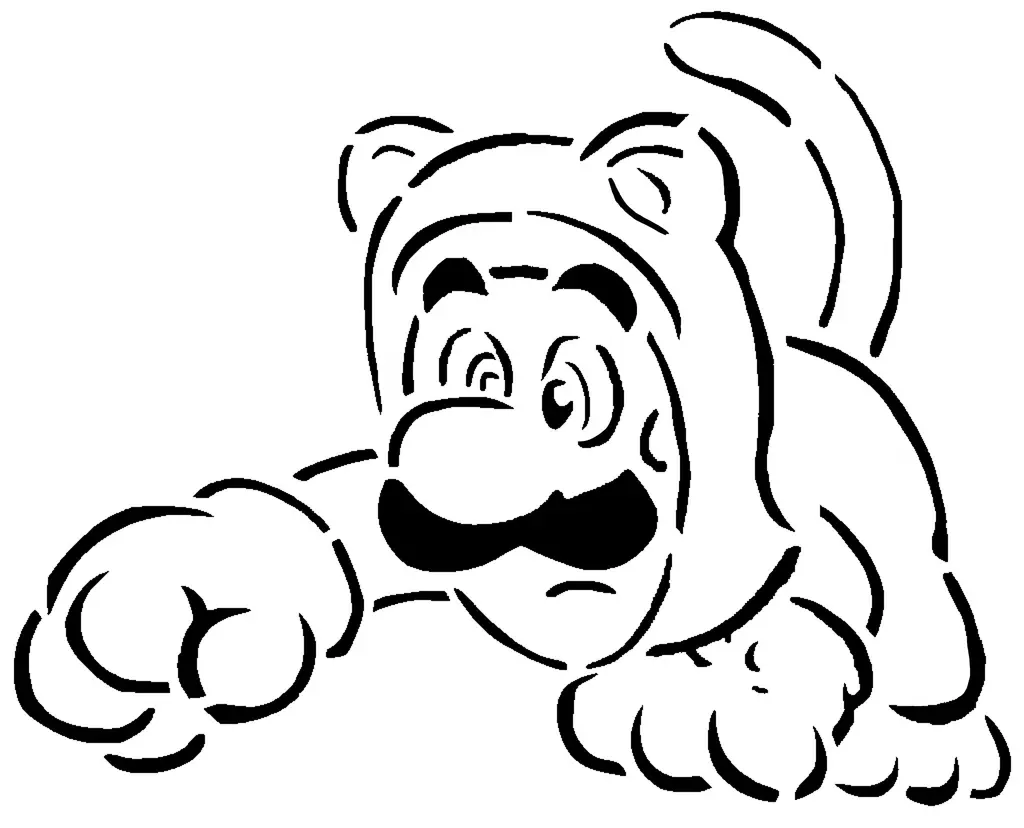 Cat Luigi stencil