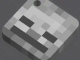 Pixel Skeleton Keychain – Minecraft Inspired-1