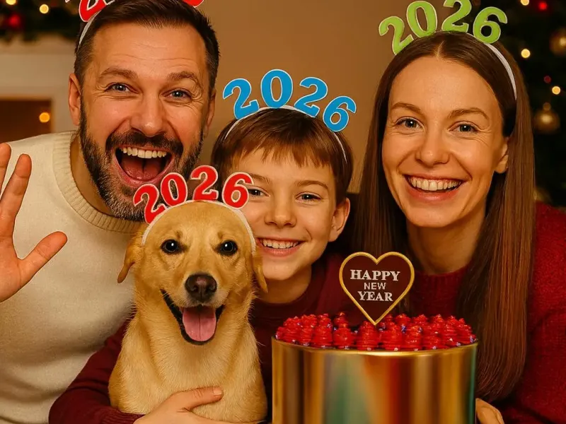 2026 in Style – Festive Headbands & Cake Toppers Set