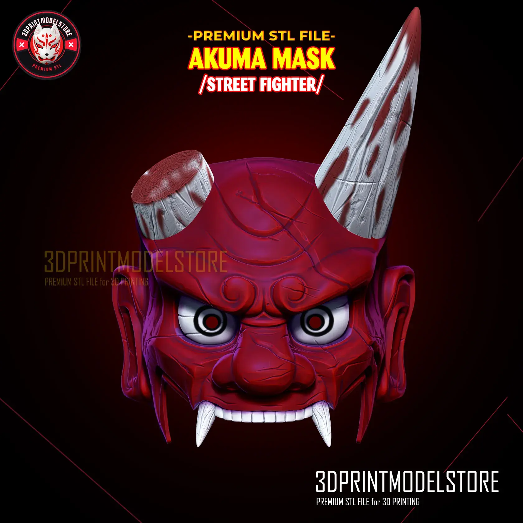 Street Fighter 6 Akuma Máscara - Oni Hannya Samurai Ghost Mask