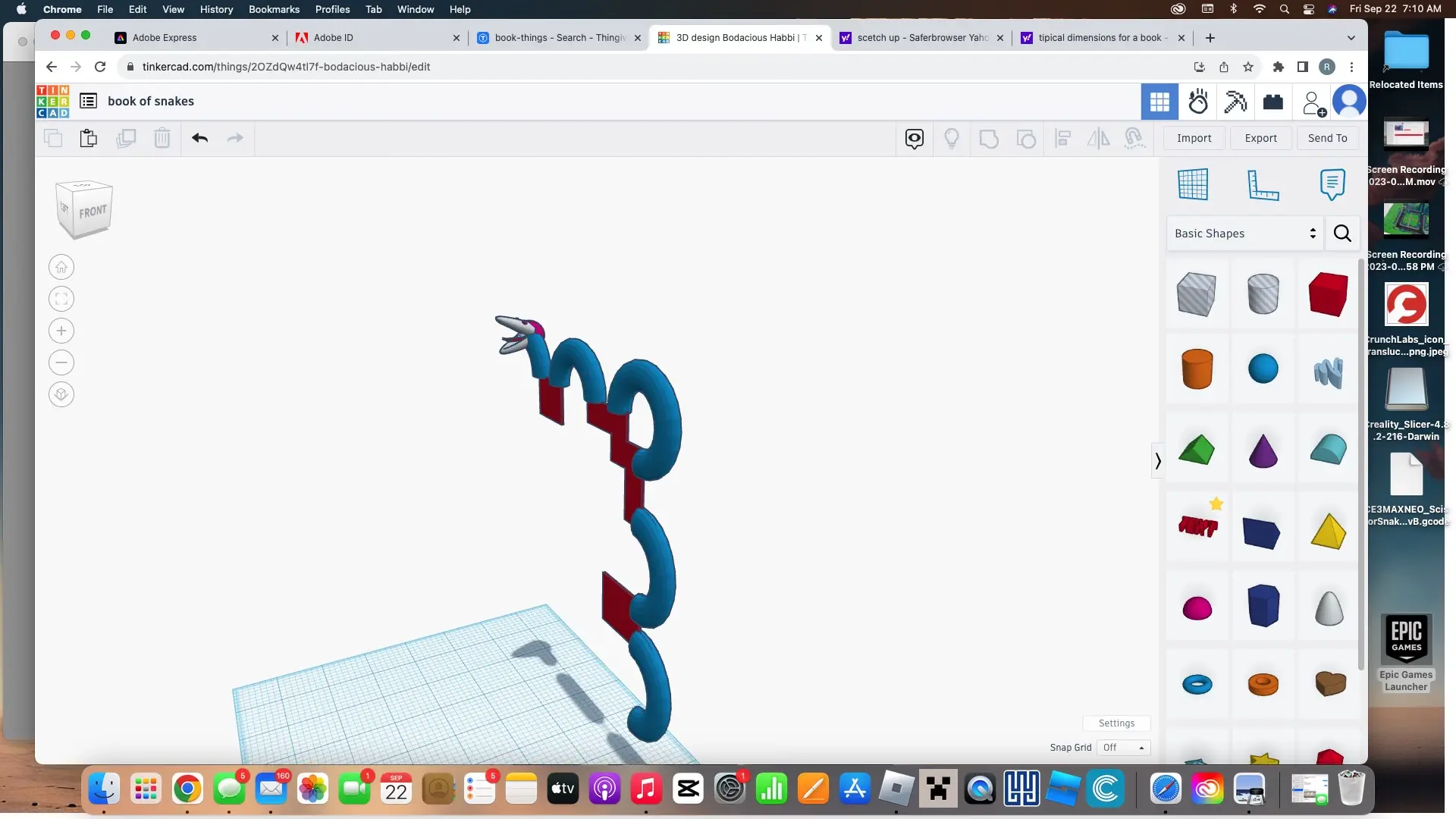Snake bookmark