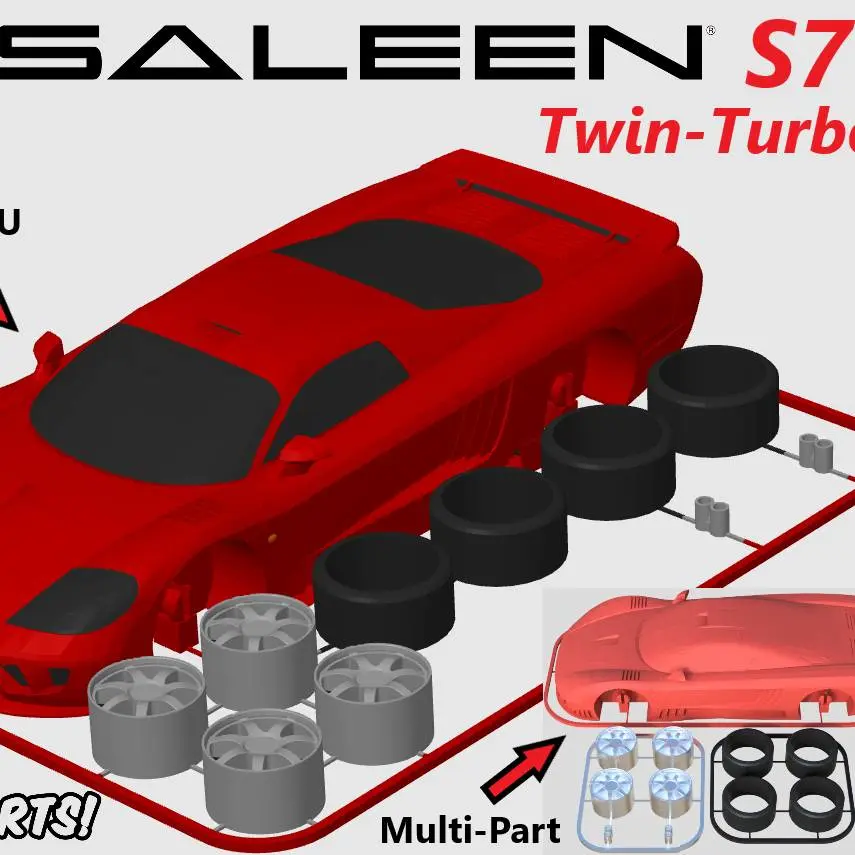 Saleen S7 Twin Turbo Kit Card (1:24 scale)