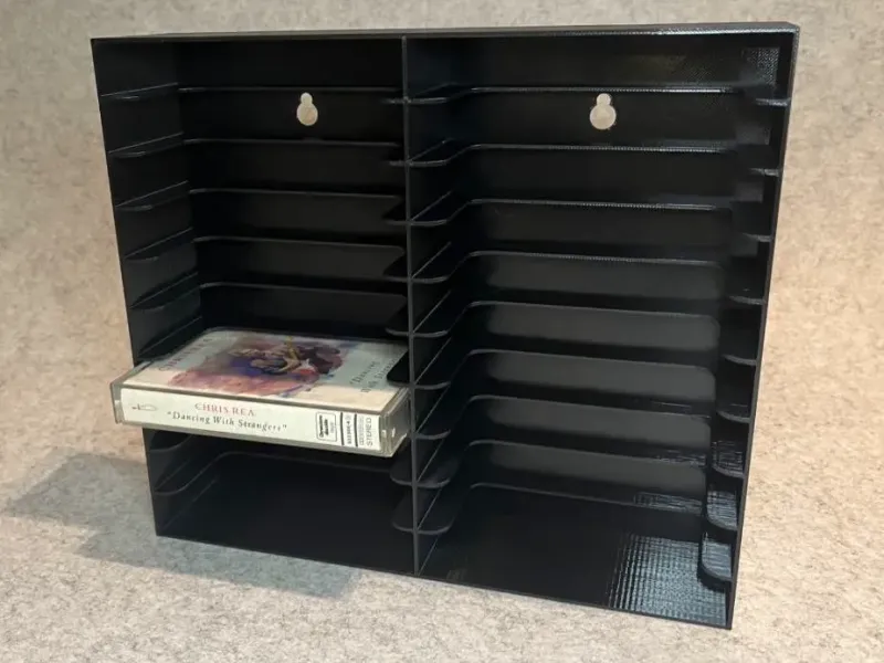Wall stand for 20 cassette music tapes