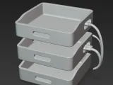 Cable Management Desk Organizer STL. Stackable Tray Storage-0