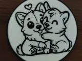 Corgi hug Corgi Coaster-0