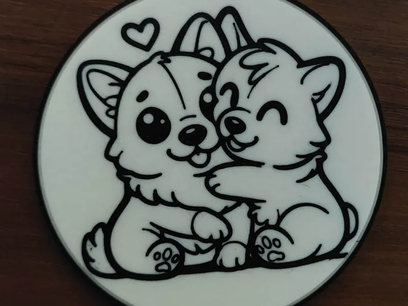 Corgi hug Corgi Coaster