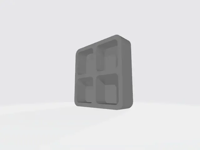 conjunto de caja con compartimentos, grosor 3 mm, tamaño 20x20 mm