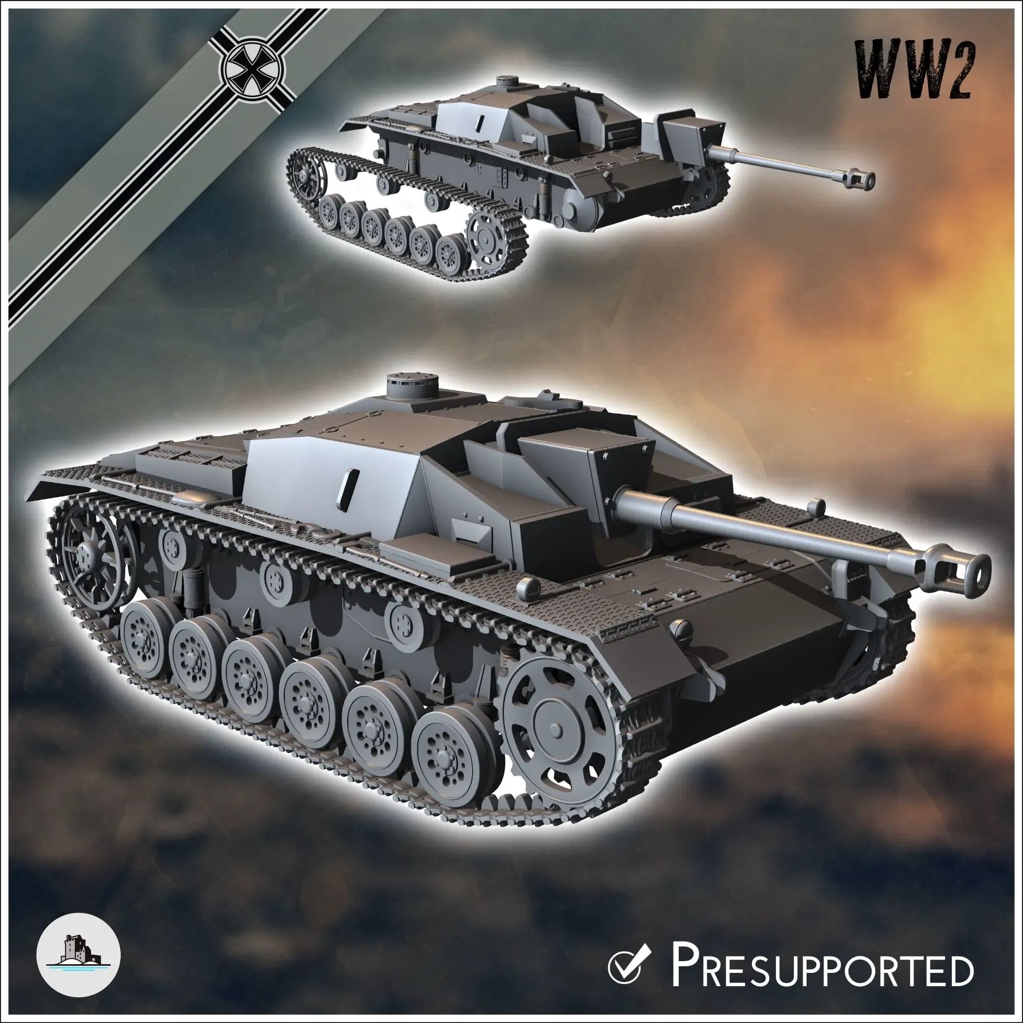 Sturmgeschutz StuG III Ausf. F (Sd.Kfz. 142-1) - WW2 miniatu