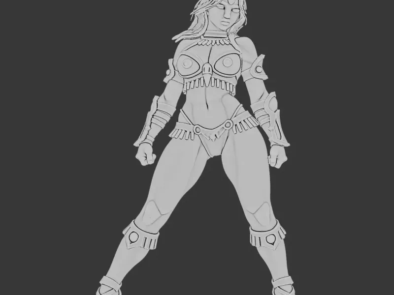Amazonian Warrior – Fantasy Female Fighter STL Figurine