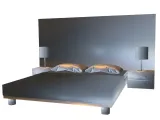 Modern Double Bed with Headboard and Nightstands-0