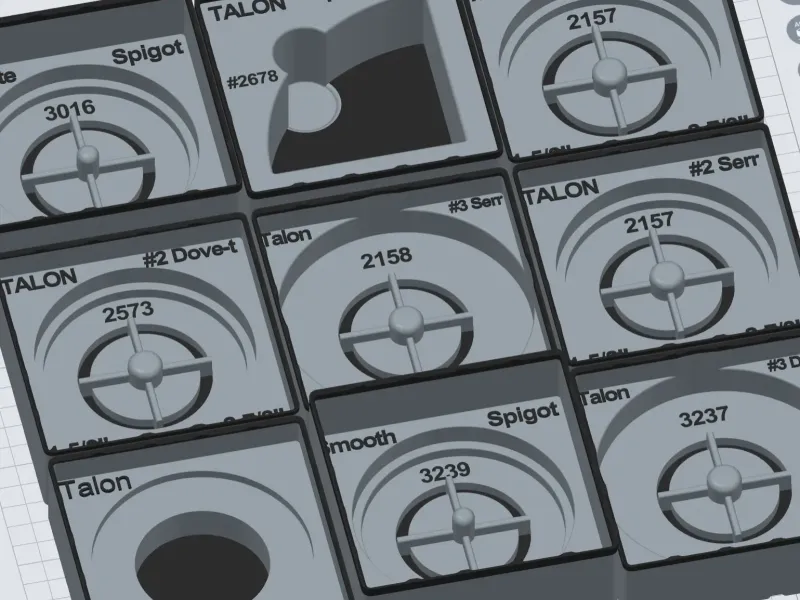 Caixa Gridfinity para Mandíbulas de Espiga Lisa Oneway TALON #3239