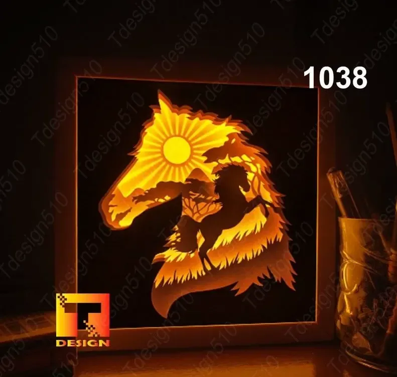 Wild Horse Scene light box (shadow box)