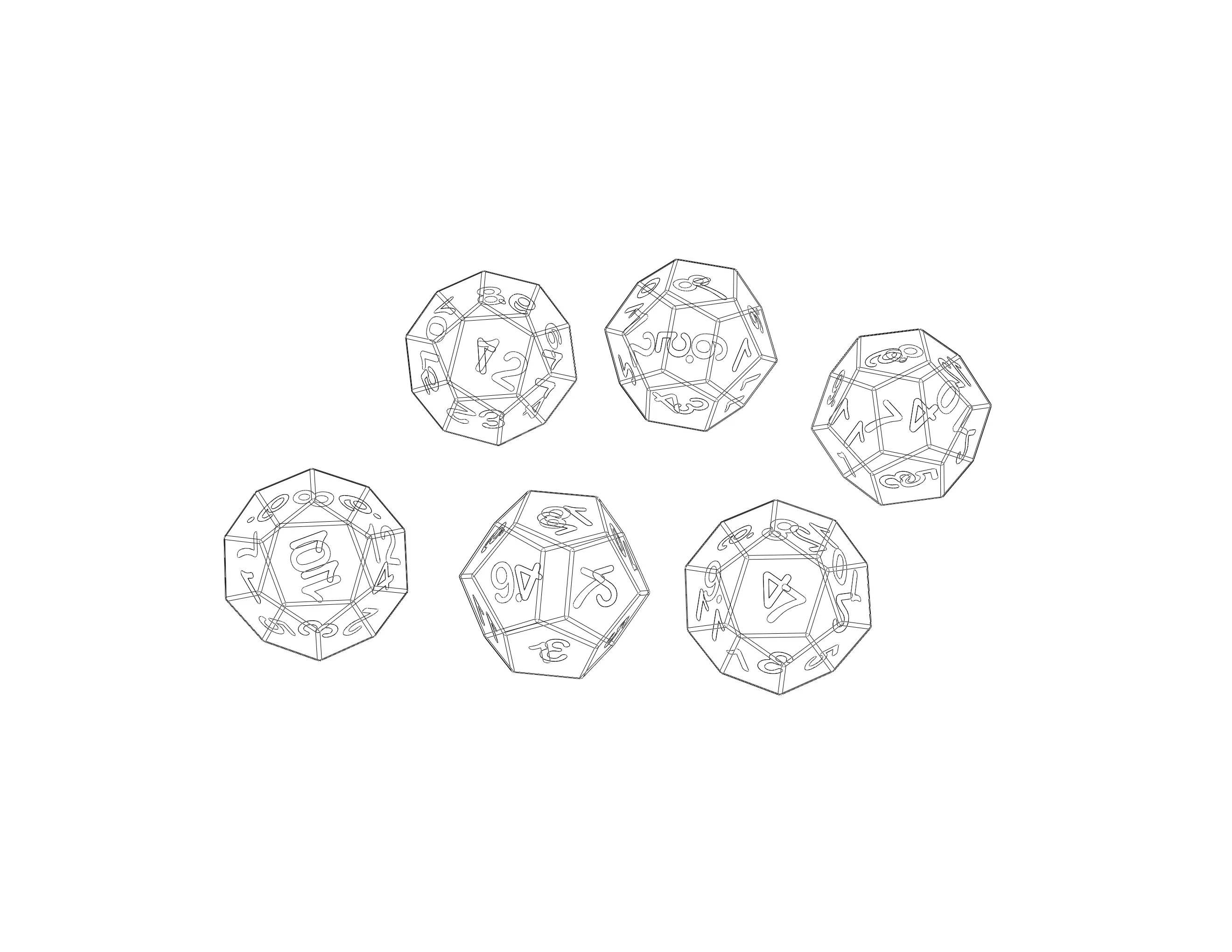 12 Sided Game Dice 6 Colors