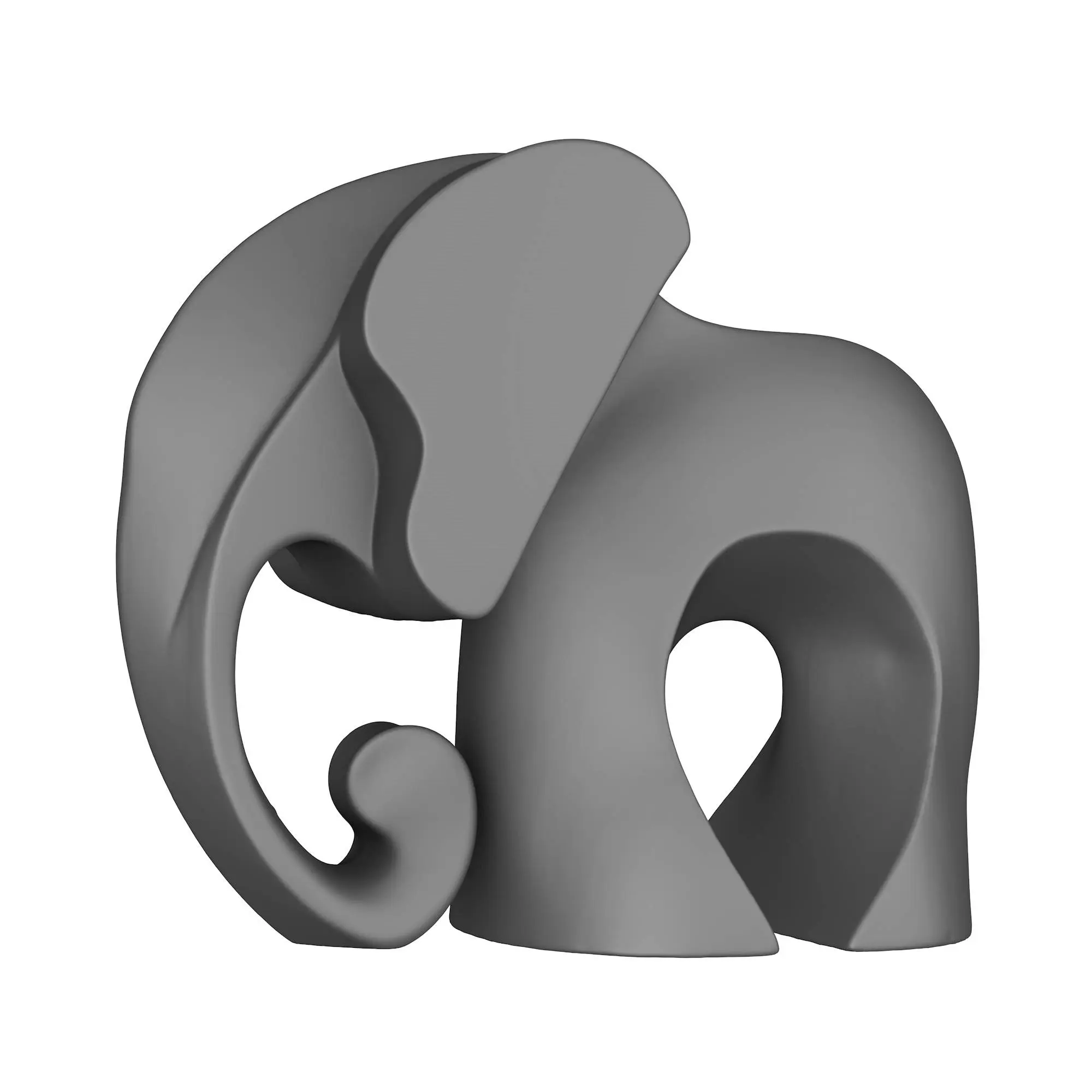 Modern Elephant Figurine Minimal Sculpture