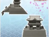 Large Asian temple with access stairs and low walls (12) - m-3