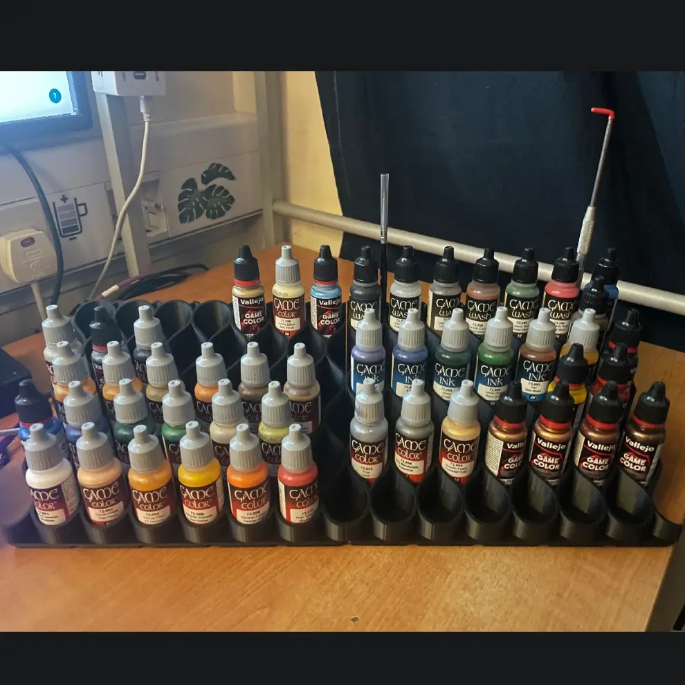 Vallejo Gridfinity Paint Rack holds x37 pots + brush docks