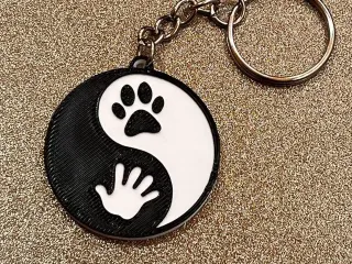 Keychain Yin - Yang Dog Love