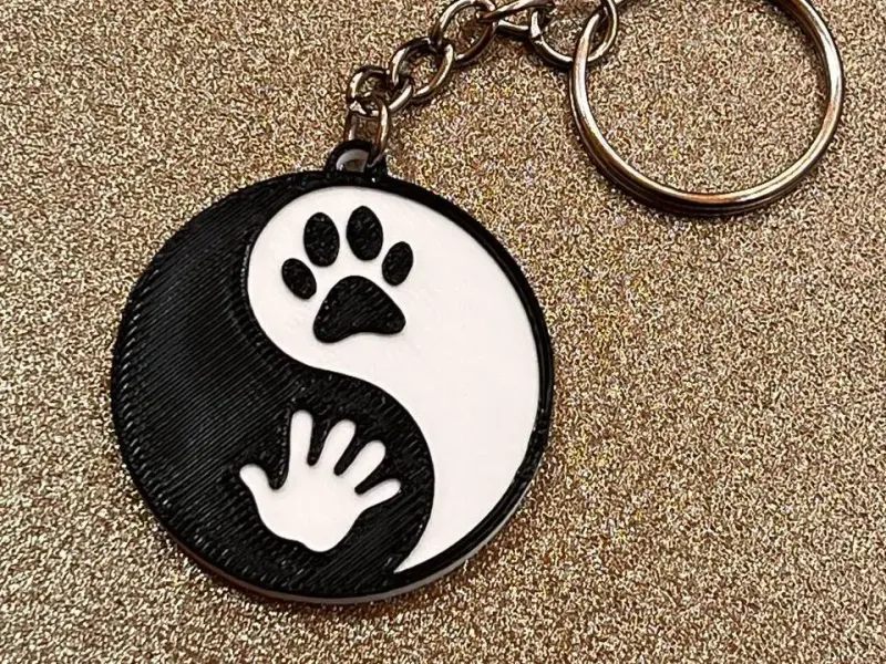 Llavero Yin - Yang Amor Canino