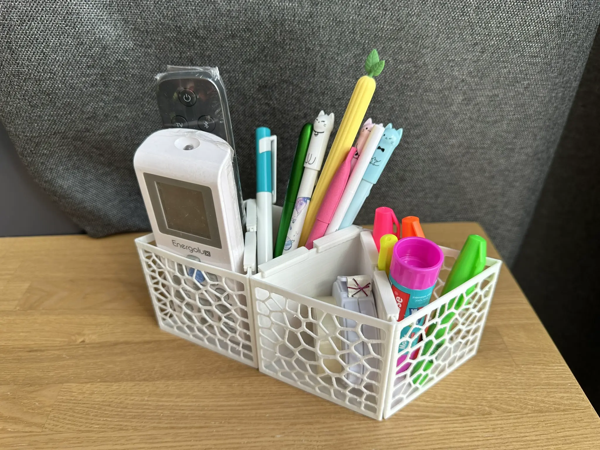 Modular organizer made of triangular boxes