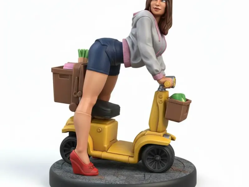 Girl on a scooter