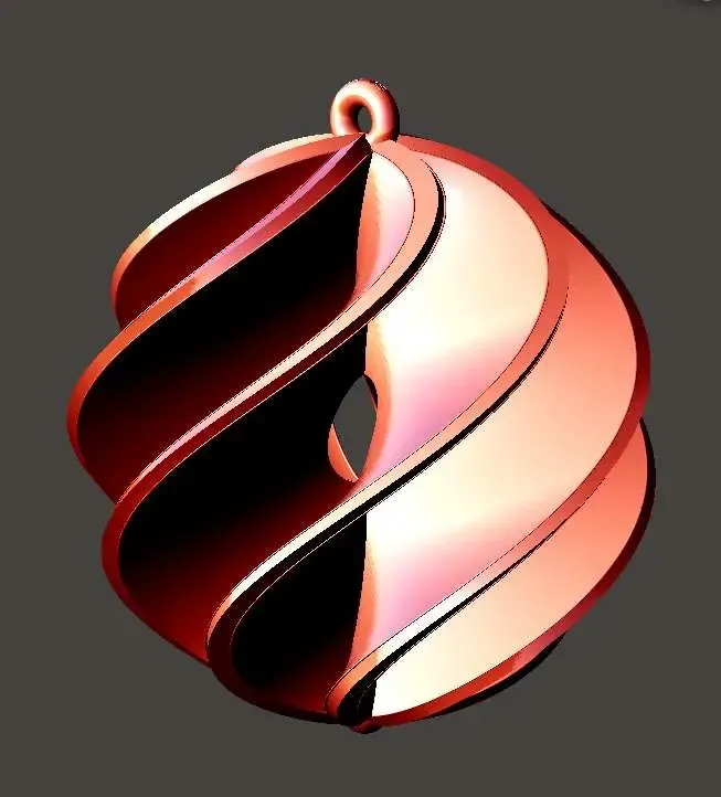 spiral Christmas ball with center slot 