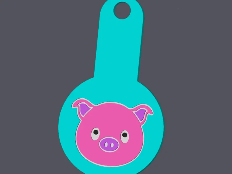 Pig Head - Farm Animals - Shopping Cart Coin