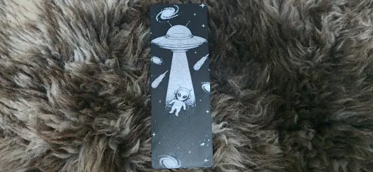 UFO Abducting Alien Little Grey ET Bookmark
