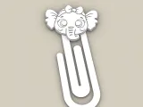Paperclip Little elephant with a bow - bookmark-2
