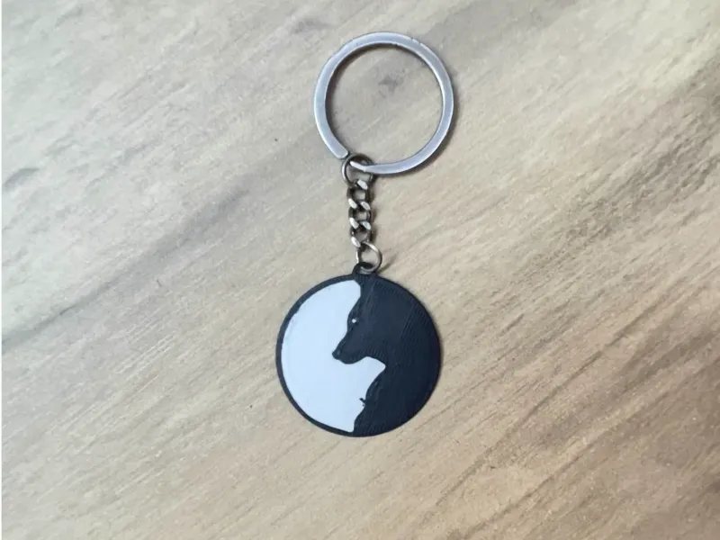 Llavero Yin Yang loup