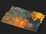 Mountain Ridge Topographic Relief Map – 3D Printable STL-1