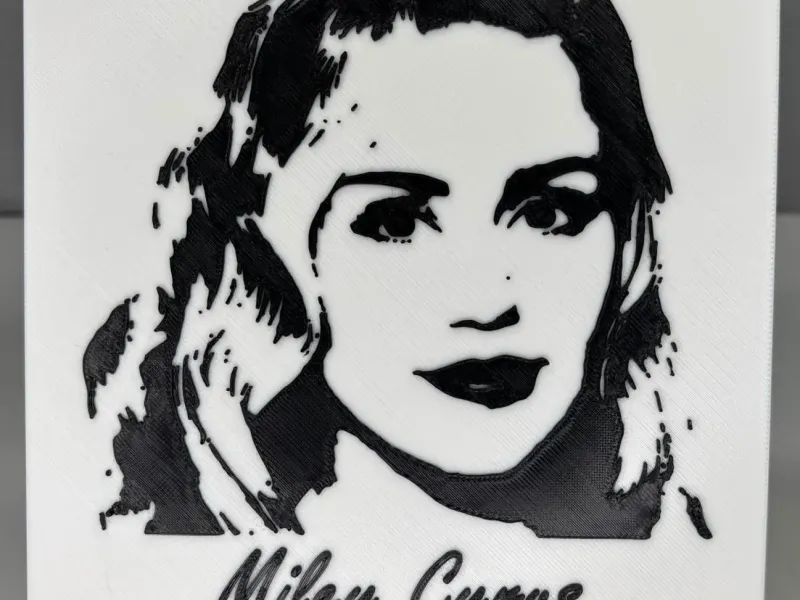 Miley Cyrus portrait svg (150mm tile)