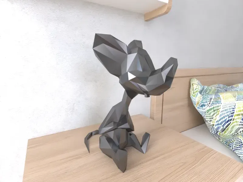 Pinky Rat Lowpoly Low poly