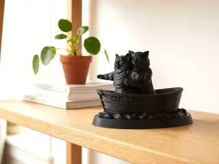 Adorable Titanic Cat Duo - Funny Art